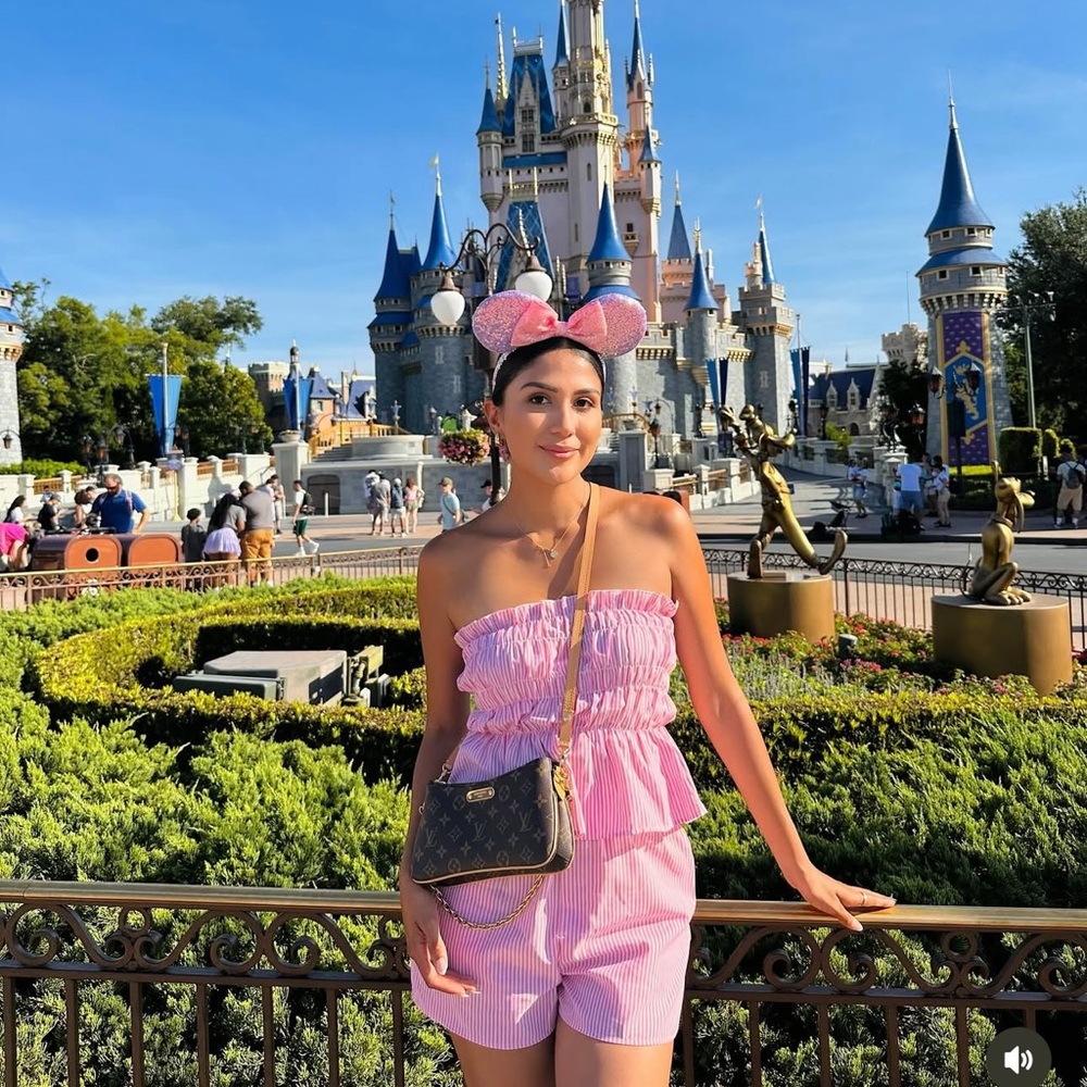 Pink Strapless Dress with Mouse Ears